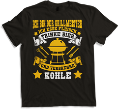 Produktbild von T-Shirt Grill Meister Trinke Bier Esse Fleisch Verbrenne Kohle BBQ