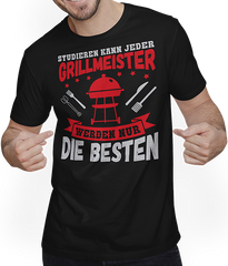 Produktbild von T-Shirt mit Mann Grillmeister werden nur die Besten Männer Grillen Spruch BBQ