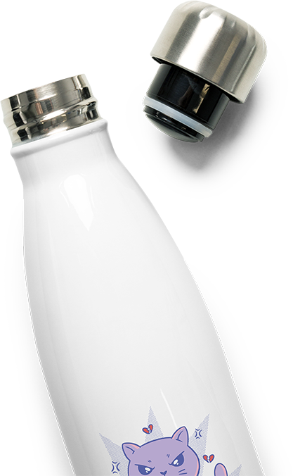 Produktbild vom Oberteil der Thermoflasche Grindcore Spruch Horror Katze Metalhead Heavy Metal