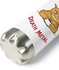 Produktbild vom Boden der Thermoflasche Grindcore Spruch Horror Katze Metalhead Heavy Metal