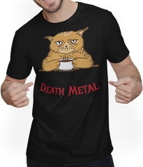Produktbild von T-Shirt mit Mann Grindcore Spruch Horror Katze Metalhead Heavy Metal