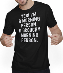 Produktbild von T-Shirt mit Mann Grouchy Morning Person Spruch sarkastisch Morning People Irony
