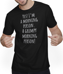 Produktbild von T-Shirt mit Mann Grumpy Morning Person Spruch sarkastisch Morning People Irony
