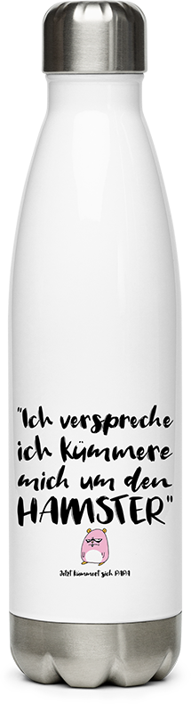 Produktbild von Edelstahlflasche Hamster | Genervte Eltern | Lustiger Spruch | Nager | Vater