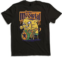 Produktbild von T-Shirt Heavy Meowtal Cat Spruch Drum Sloth Heavy Metal Drummer
