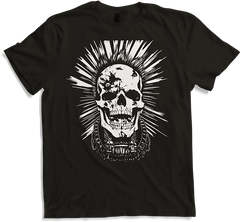 Produktbild von T-Shirt Horror Fan Totenkopf mit Mohawk Crazy Punkrocker Punk