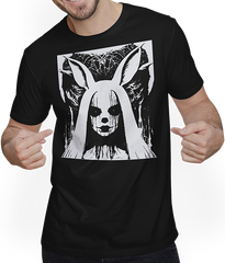 Produktbild von T-Shirt mit Mann Horror Gothic Batcave Girl Bunny Dark Wave Gothic Girl