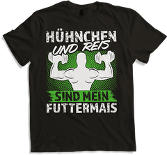 Produktbild von T-Shirt Hühnchen Reis Futtermais Kraft Bodybuilding Männer Sprüche