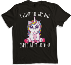Produktbild von T-Shirt I Love To Say NO Frecher Mädchen Spruch Einhorn Teenager