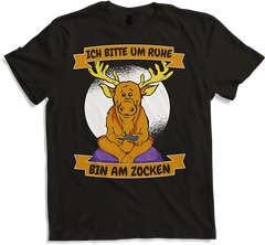 Produktbild von T-Shirt Ich bitte um Ruhe, bin am zocken Gamer Sprüche Elch Zocker