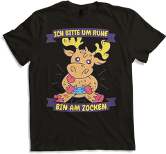 Produktbild von T-Shirt Ich bitte um Ruhe, bin am zocken Gamer Sprüche Elch Zocker