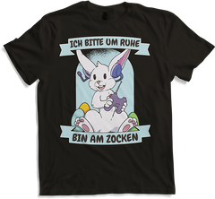 Produktbild von T-Shirt Ich bitte um Ruhe, bin am zocken Gamer Sprüche Hase Zocker