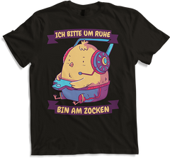 Produktbild von T-Shirt Ich bitte um Ruhe, bin am zocken Gamer Sprüche Küken Zocker