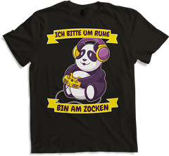 Produktbild von T-Shirt Ich bitte um Ruhe, bin am zocken Gamer Sprüche Panda Zocker