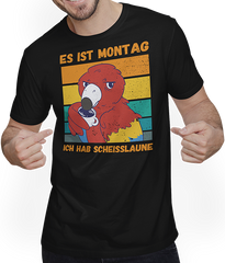 Produktbild von T-Shirt mit Mann Ich hab Scheißlaune Sarkastische Freche Sprüche Papagei