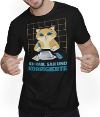 Produktbild von T-Shirt mit Mann Ich kam, sag und korrigierte Deutschlehrerinnen Sprüche
