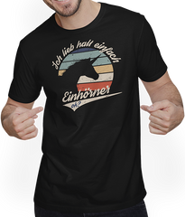 Produktbild von T-Shirt mit Mann Ich lieb halt einfach Einhörner, ok? | Einhorn Spruch Retro