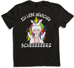 Produktbild von T-Shirt Ich liebe Menschen | Böses Misanthrop Einhorn | Sarkasmus