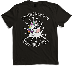 Produktbild von T-Shirt Ich liebe Menschen | Böses Misanthrop Einhorn | Sarkasmus