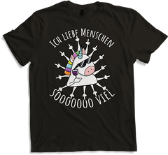 Produktbild von T-Shirt Ich liebe Menschen | Böses Misanthrop Einhorn | Sarkasmus