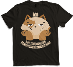 Produktbild von T-Shirt Ich, wie ich dummen Menschen zuschaue Freche Katzen Sprüche