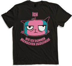 Produktbild von T-Shirt Ich, wie ich dummen Menschen zuschaue Freche Katzen Sprüche
