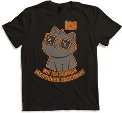Produktbild von T-Shirt Ich, wie ich dummen Menschen zuschaue Freche Katzen Sprüche