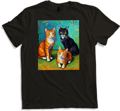 Produktbild von T-Shirt Impressionistische Katze Impressionismus Katzen Malerei Katze Kunstwerk