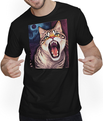 Produktbild von T-Shirt mit Mann Impressionistische lustige Katze schreiende Impressionismus Katzen