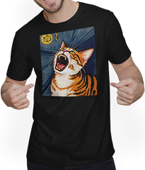Produktbild von T-Shirt mit Mann Impressionistische lustige Katze schreiende Impressionismus Katzen