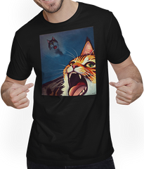 Produktbild von T-Shirt mit Mann Impressionistische lustige Katze schreiende Impressionismus Katzen