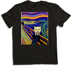 Produktbild von T-Shirt Impressionistische lustige Katze schreiende Impressionismus Katzen