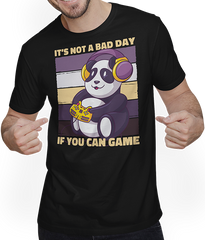 Produktbild von T-Shirt mit Mann It's Not A Bad Day If You Can Game Panda Zocker Gamer Spruch