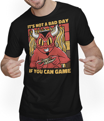 Produktbild von T-Shirt mit Mann It's Not A Bad Day If You Can Game Satan Zocker Gamer Spruch
