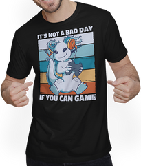 Produktbild von T-Shirt mit Mann It's Not A Bad Day If You Can Game Zocker Gamer Spruch