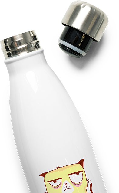 Produktbild vom Oberteil der Thermoflasche Jaja, Du auch Guten Morgen Morgenmuffel Gelaunte Katze