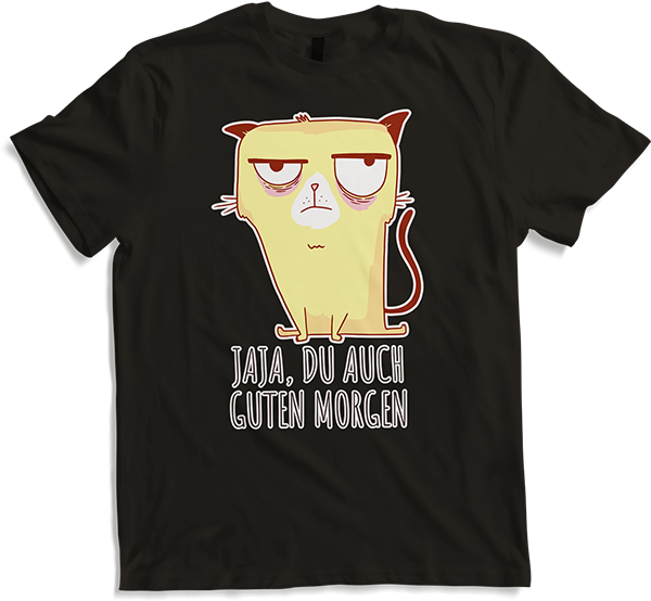 Produktbild von T-Shirt Jaja, Du auch Guten Morgen Morgenmuffel Gelaunte Katze