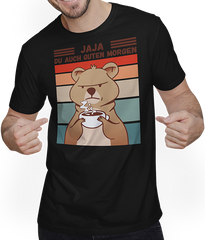 Produktbild von T-Shirt mit Mann Jaja, Du auch guten Morgen Morgenmuffel Langschläfer Quokka
