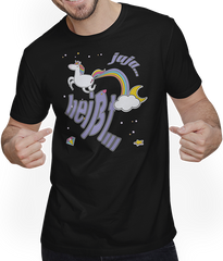Produktbild von T-Shirt mit Mann Jaja Einhorn | Cooler lustiger Spruch | Furz und Regenbogen