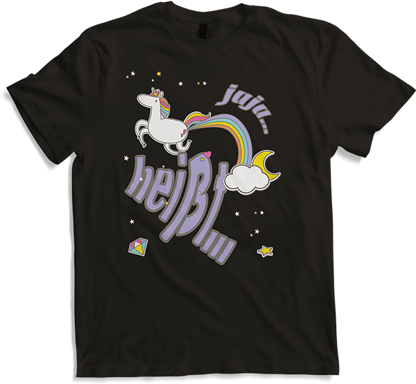 Produktbild von T-Shirt Jaja Einhorn | Cooler lustiger Spruch | Furz und Regenbogen