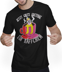 Produktbild von T-Shirt mit Mann Jetzt gibt's erstmal ein Käffchen Faultier Kaffee Sprüche