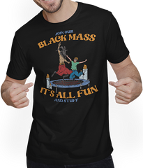 Produktbild von T-Shirt mit Mann Join Our Black Mass It's All Fun Baphomet Dämon Teufel Satan