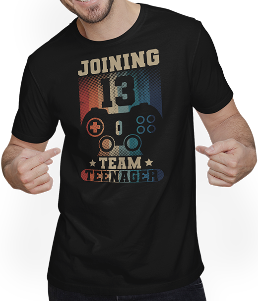Produktbild von T-Shirt mit Mann Joining Team Teenager Spruch Teen Gamer Boy 13. Geburtstag