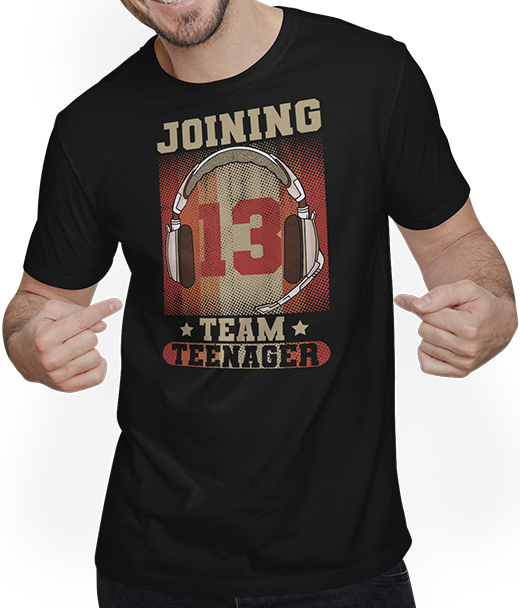 Produktbild von T-Shirt mit Mann Joining Team Teenager Spruch Teen Gamer Boy 13. Geburtstag