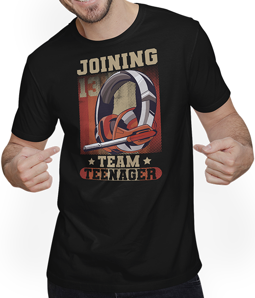 Produktbild von T-Shirt mit Mann Joining Team Teenager Spruch Teen Gamer Boy 13. Geburtstag