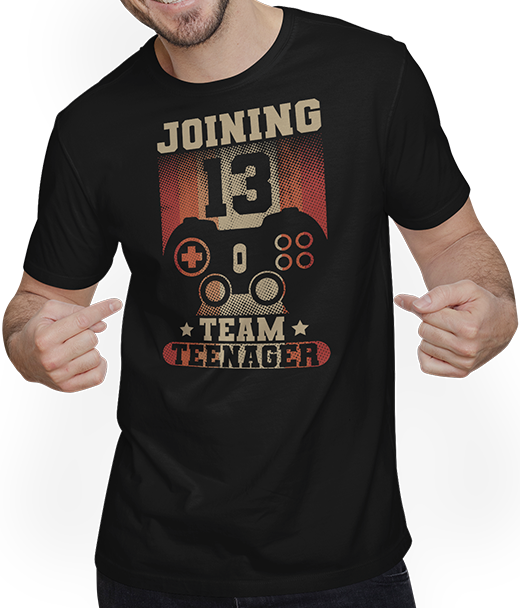 Produktbild von T-Shirt mit Mann Joining Team Teenager Spruch Teen Gamer Boy 13. Geburtstag