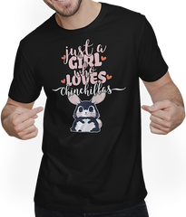 Produktbild von T-Shirt mit Mann Just A Girl Who Loves Chinchilla-Spruch