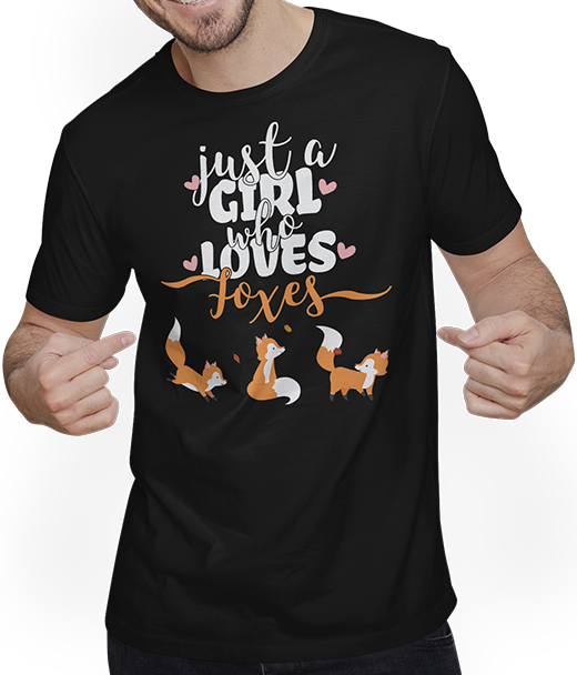 Produktbild von T-Shirt mit Mann Just A Girl Who Loves Foxes | Lustiger Fuchsspruch | Füchse