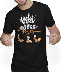Produktbild von T-Shirt mit Mann Just A Girl Who Loves Foxes | Lustiger Fuchsspruch | Füchse