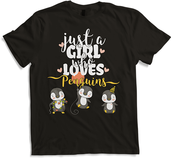 Produktbild von T-Shirt Just A Girl Who Loves Penguins | Lustiger Pinguin Spruch